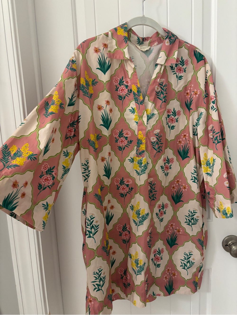 Double A brand 
Floral Pink Tunic Dress - Lightweight Women's Dress